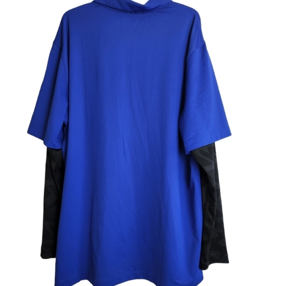 Nike Golf Tour Performance Blue & Black Collared Long Sleeve Polo Size XL NWOT - Picture 2 of 5